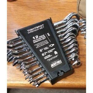 12pc MM/Metric TIGHTSPOT Ratcheting Wrenches- With Quick Access Wrench Organizer